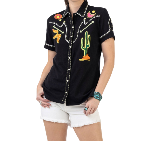 Women's Printed Short Sleeve Shirt
