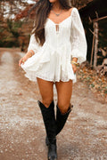 Layered Ruffled Bow Romper