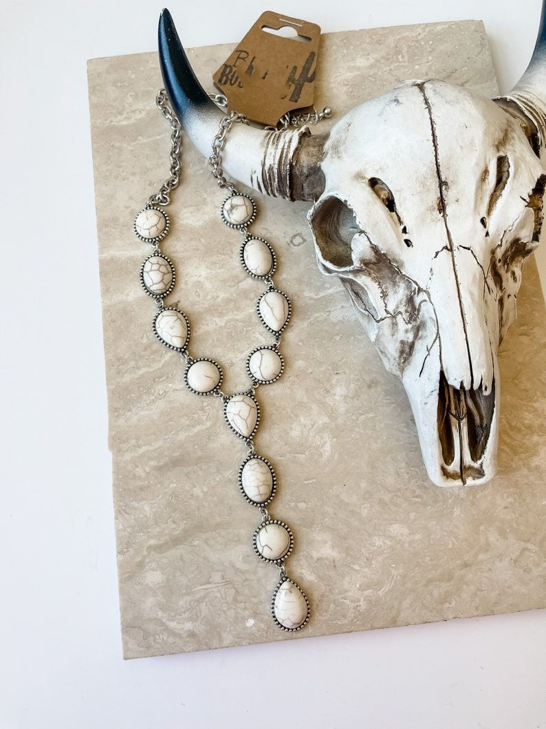 Turquoise or White Western Necklace