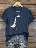 Silhouette Horse Art Print Printed T-shirt