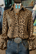 Wild Leopard Print Long Sleeve Top