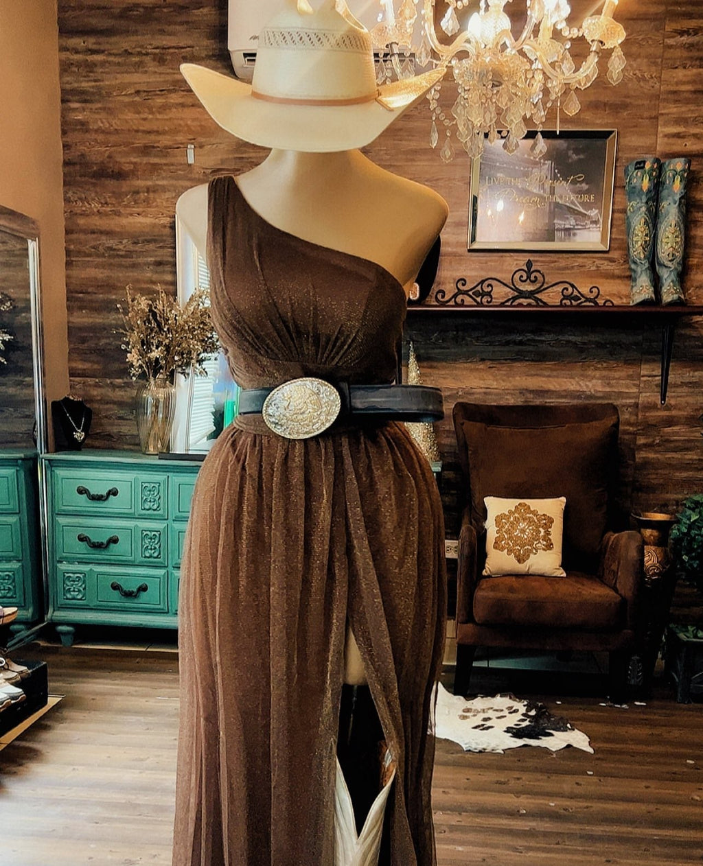Moonlight Muse One-Shoulder Mesh Gown
