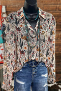 Cactus Western Print Shirt
