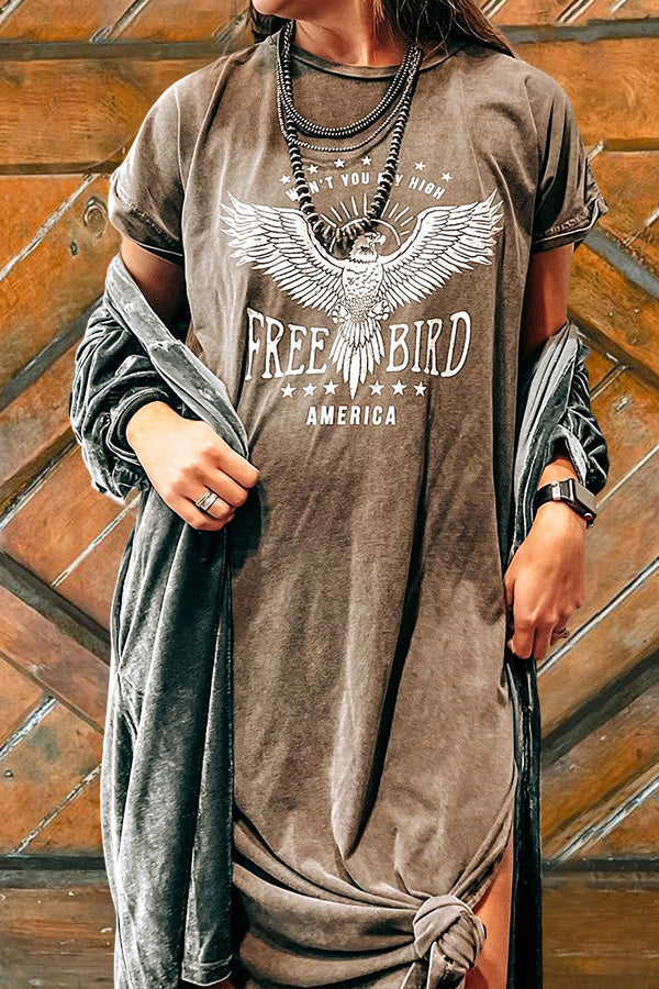 Fashion Free Bird T-Shirt Dress