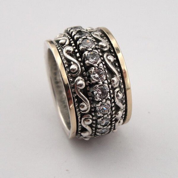 Sterling Silver Carved Gemstone Ring